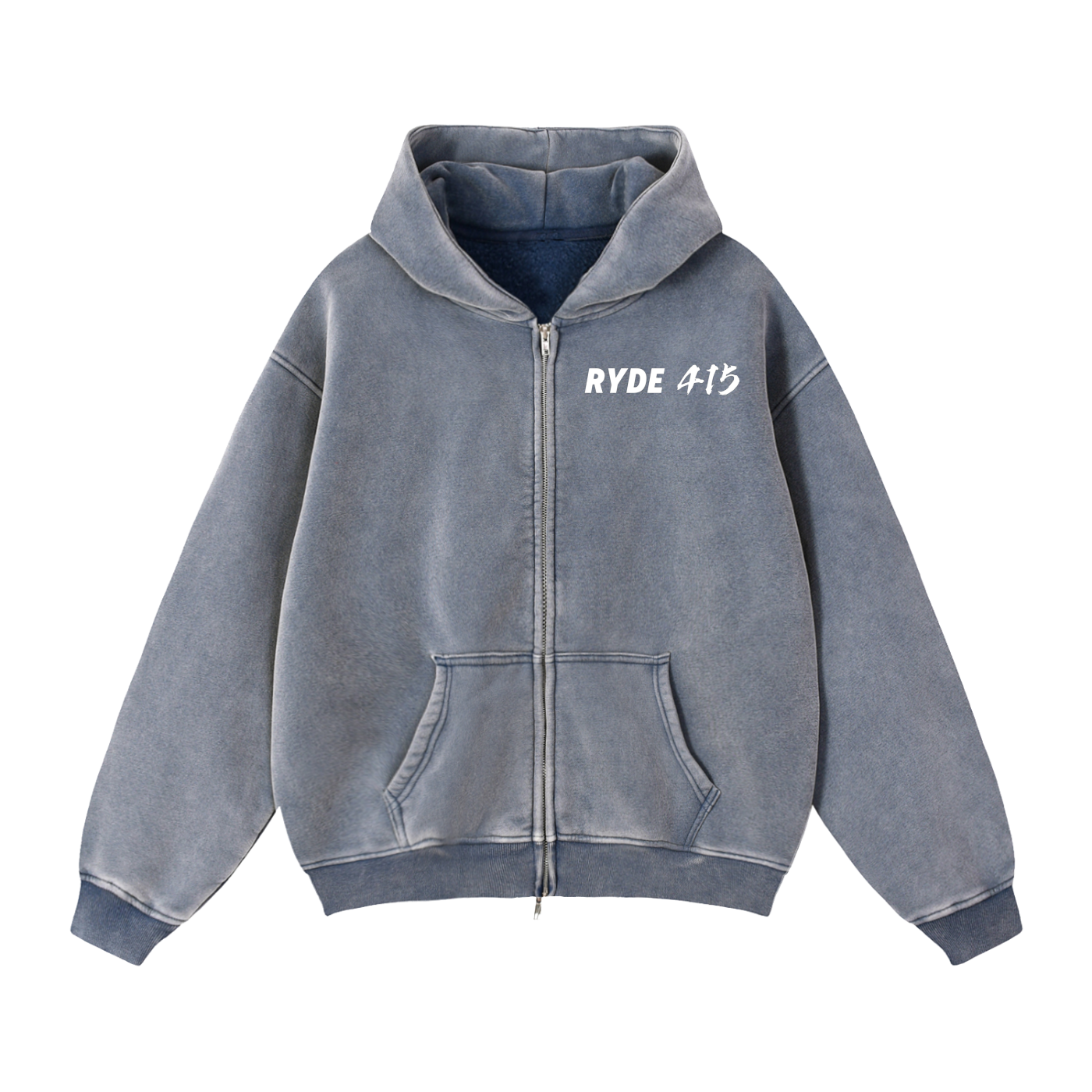 Ryde 415 Zip-Through Boxy Fleece Hoodie