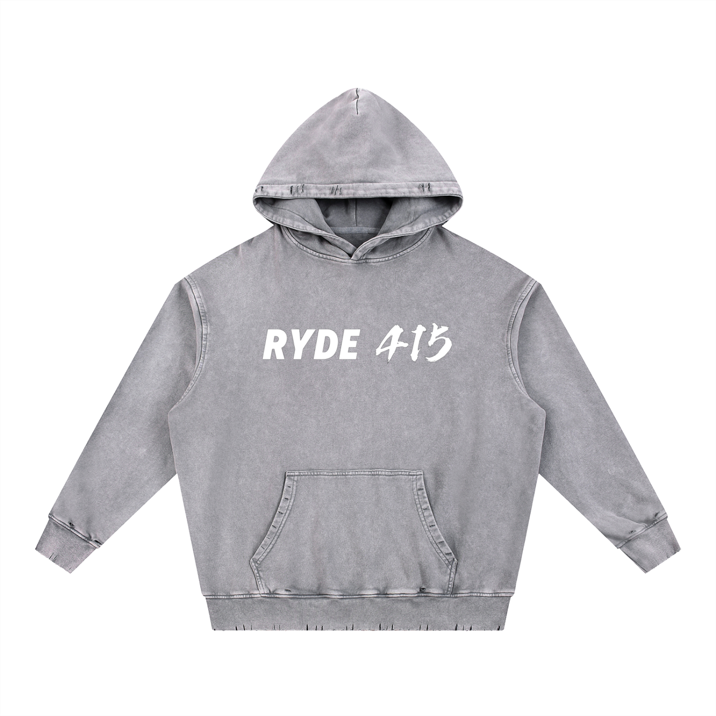 Ryde 415 Snow Wash Hand-Frayed Heavyweight  Hoodie