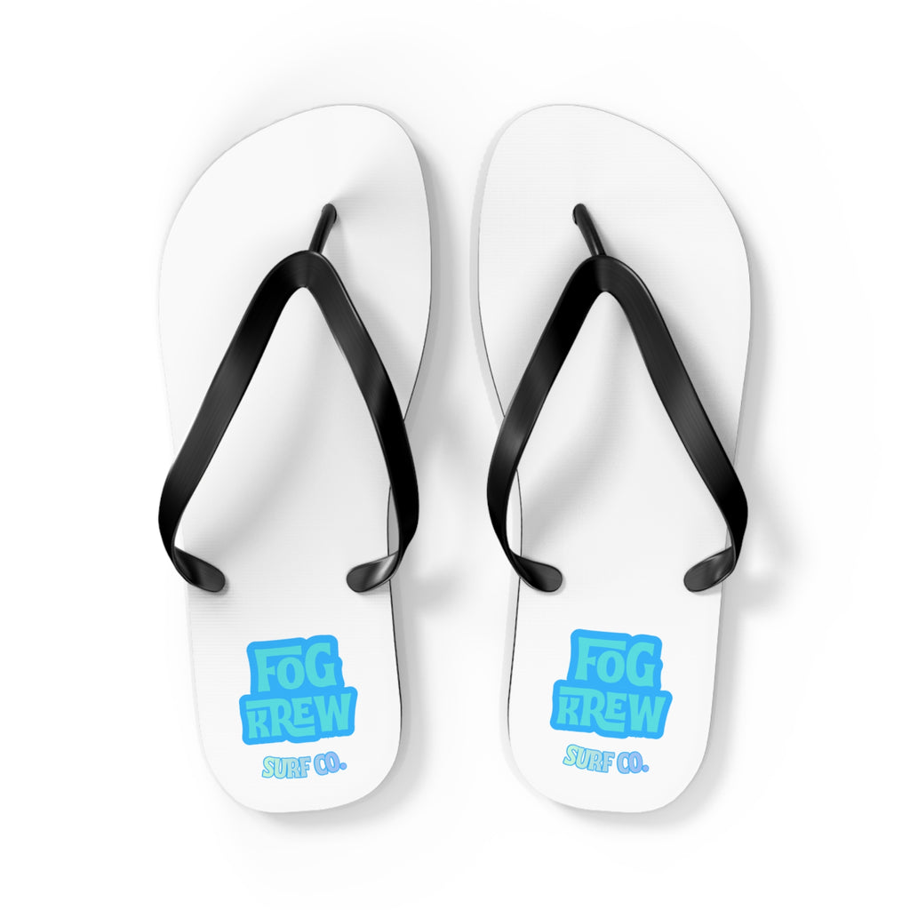 Fog Krew Flip Flops — Beach Sandals with Blue Logo