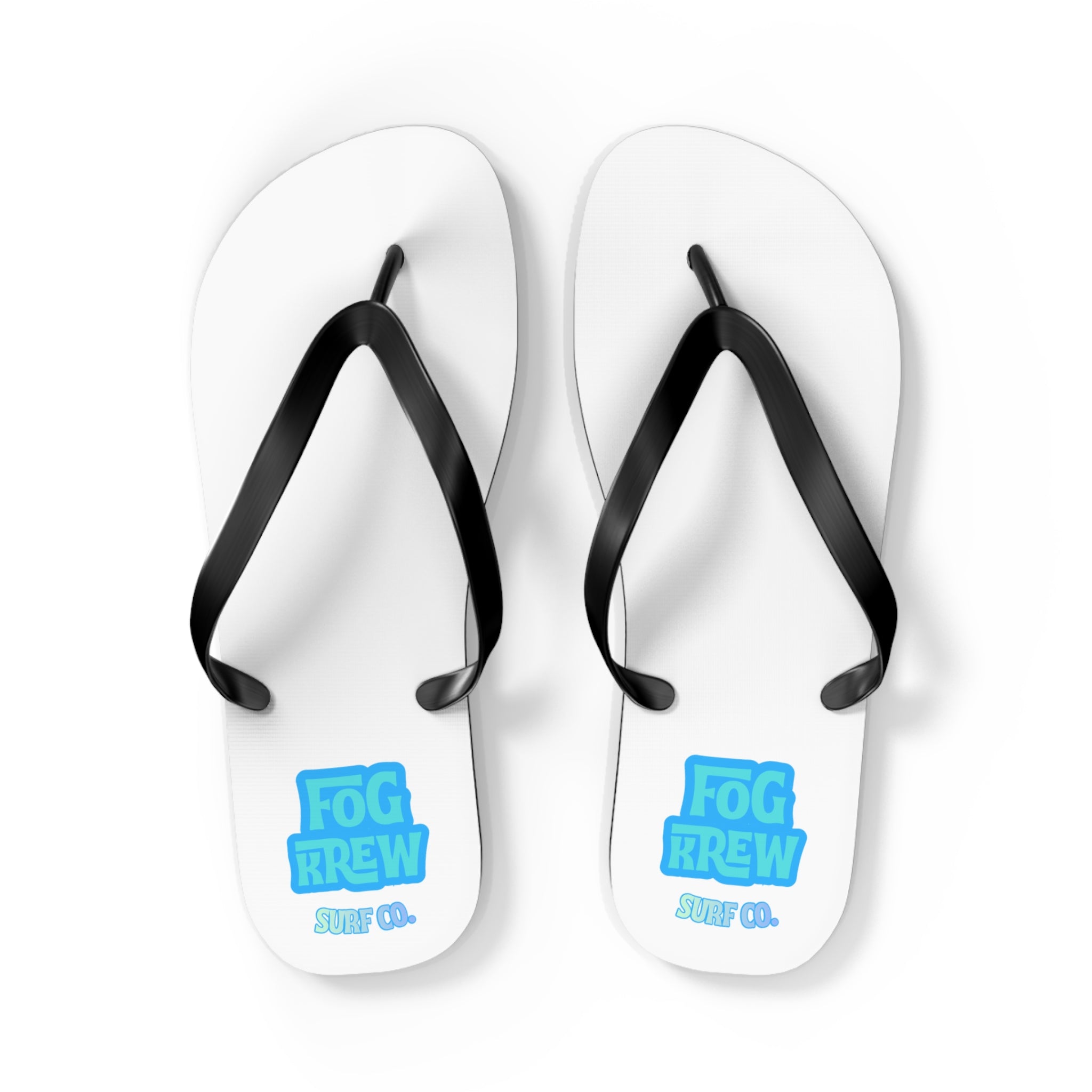 Fog Krew Flip Flops — Beach Sandals with Blue Logo