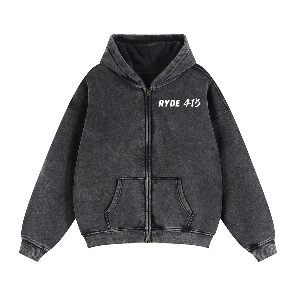 Ryde 415 Zip-Through Boxy Fleece Hoodie