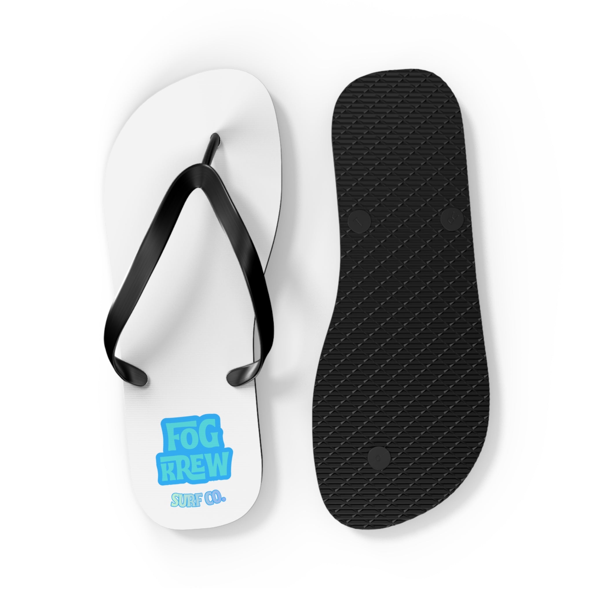 Fog Krew Flip Flops — Beach Sandals with Blue Logo