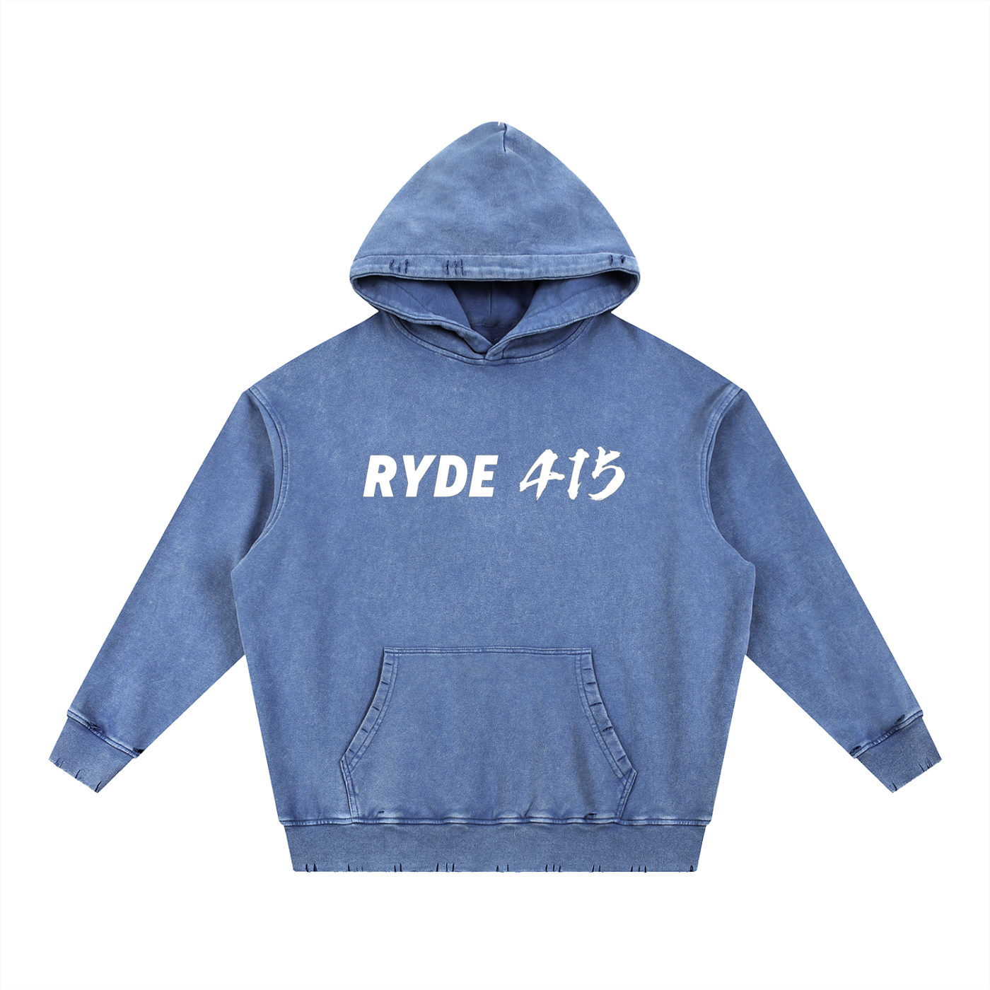Ryde 415 Snow Wash Hand-Frayed Heavyweight  Hoodie