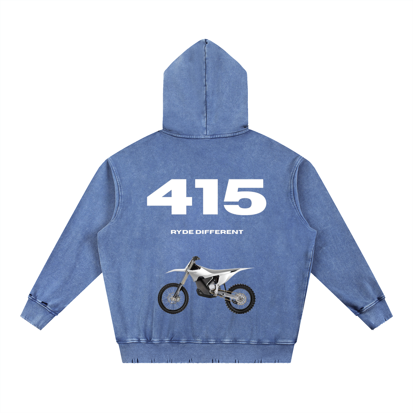 Ryde 415 Snow Wash Hand-Frayed Heavyweight  Hoodie