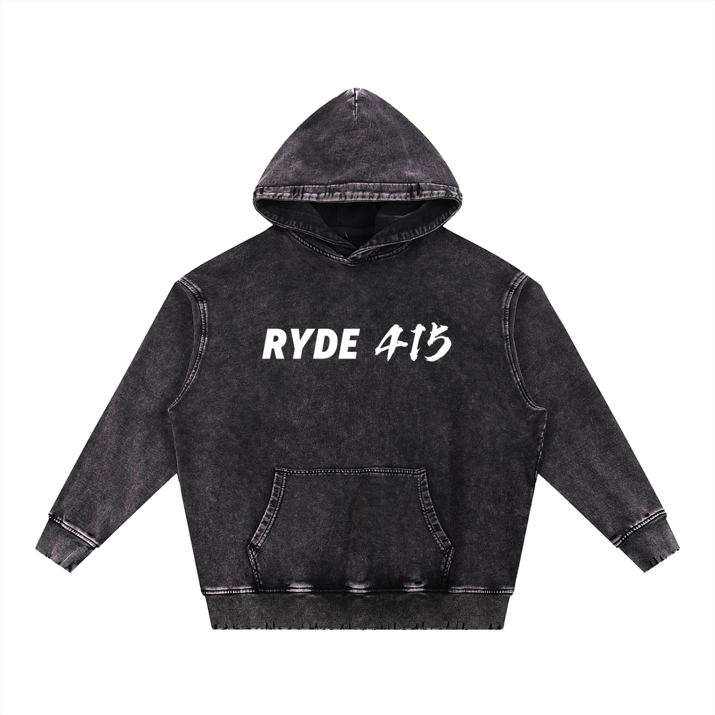 Ryde 415 Snow Wash Hand-Frayed Heavyweight  Hoodie